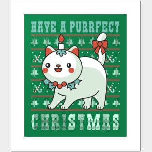 Have A Perfect Christmas, Cute Cat Christmas Posters and Art